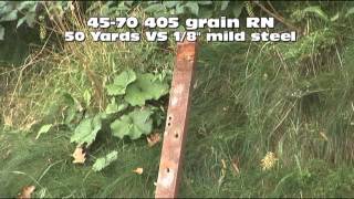 45-70 & 45 ACP test with 1/8" steel plate. Will it blow through?