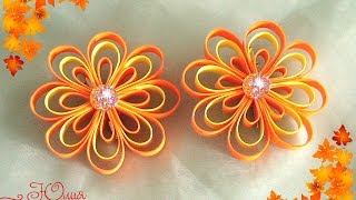 Цветы из фома своими руками. Осенние заколки за 3 минуты!/DIY/Tutorial