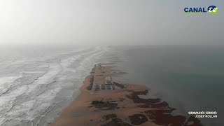 El delta de l'Ebre abans i després del pas del temporal Glòria
