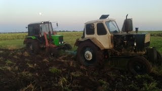 ЮМЗ-6 турбо и МТЗ 82.1 пахота стерни пшеницы 2015