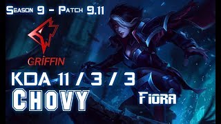 GRF Chovy FIORA vs IRELIA Mid - Patch 9.11 KR Ranked