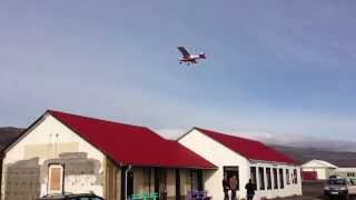 Light aircraft flying around Hotel Rjúkandi
