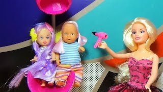 Мультик про кукол. Макс и Катя в парикмахерской/Cartoon about dolls. Max and Kate