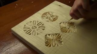 Геометрическая резьба по дереву. Урок 30 (geometric wood carving)