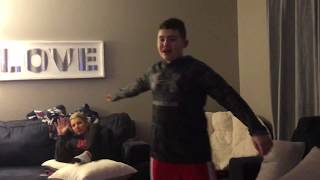 Proving my friends rong!!! Lifting my mom on my shoulders and doing squats ????