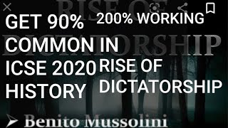 rise of dictatorship ICSE Class 10 history and civics