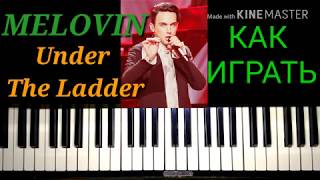 #MELOVIN -  UNDER THE LADDER #eurovision2018  HOW TO PLAY Easy Piano by Karina