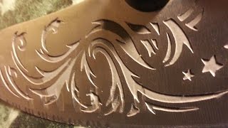 Травление ГЛУБОКОГО!! рисунка ,ТЕСАК..metal Etching, metall Ätzen