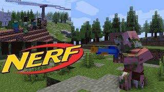 Monster School : NERF WAR CHALLENGE - Minecraft Animation