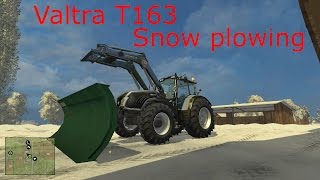 Farming Simulator 2015 Plowing snow with Valtra T163