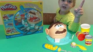 ★ Зубастик доктор Дрилл набор пластилина Плейдо распаковка Dr. Drill 'n Fill unboxing Play-Doh set