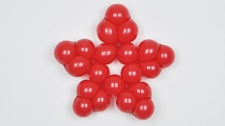 Алая звезда из воздушных шаров Star of the balls
