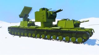 Кв-6 Атакует немецкого Монстра Мауса - Мультик игра про танки Brick Rigs