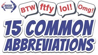15 Common English Abbreviations | Australian English | The Aussie English Podcast
