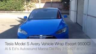 Tesla Model S Vehicle Wrap Avery Dennison Intense Blue SW 900-667-O