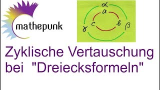 Zyklische Vertauschung bei  "Dreiecksformeln"