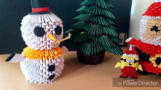 3d origami christmas theme