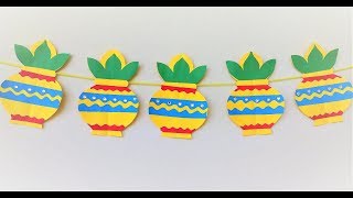 Pongal Decorations// DIY paper Bandarwaal making