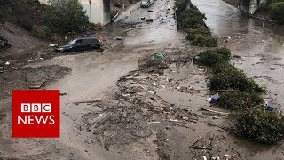 Californian mudslides: 'Like a World War One battlefield’ - BBC News