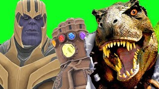 Can Thanos' INFINITY GAUNTLET Survive a DINOSAUR in Gmod?