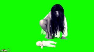 Футаж ужасы на зеленом фоне Green screen paranormal girl