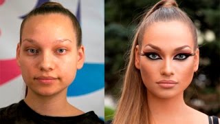 Чудеса макияжа, ужас - до и после макияжа. Miracles of makeup horror - before and after make-up