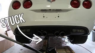 Cheap Idiot Gets Harbor Freight Jack STUCK Under Corvette