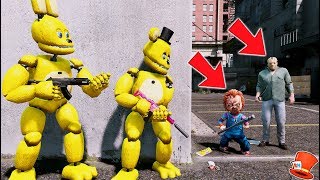 CAN SPRING FREDDY & BONNIE HIDE FROM EVIL CHUCKY & JASON? (GTA 5 Mods FNAF RedHatter)