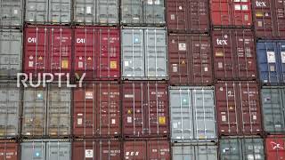UK: Mountain of shipping containers left at Suffolk former airfield as supply chain crisis continues