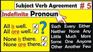 Indefinite Pronouns in English Grammar | Subject Verb Agreement Part 5