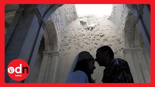 Armenian Couple Gets Married at a Shelled Cathedral in Nagorno-Karabakh