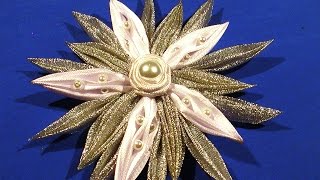 Новогодняя Снежинка Канзаши / Christmas Snowflakes / DIY Christmas Kanzashi Snowflakes
