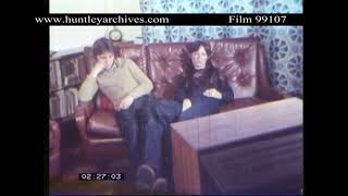 Couple Watch Television, U.K. 1970's.  Archive film 99107