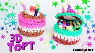 3Д ТОРТ - ШКАТУЛКА из резинок  Лумигуруми. Rainbow Loom 3D Cake Loomigurumi.