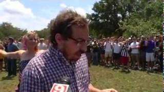 Ben Haas fails at his attempt to burn the USA Flag at LSU 5/11/11