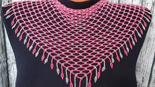 Колье Косынка из бисера. Мастер класс. Бисероплетение.