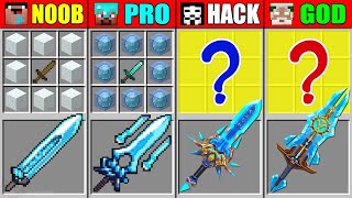 Minecraft NOOB vs PRO vs HACKER vs GOD ICE SUPER SWORD CRAFTING CHALLENGE in Minecraft Animation