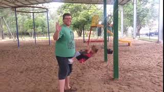 Little Girl on Swing Accidentally Kicks Dad in Crotch - 1042055