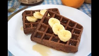 Gofres de avena y chocolate | waffles de chocolate