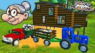 БАБКА ПЕРЕЕЗЖАЕТ !!! ПОДНИМАЕМ ДОМ И ПЕРЕВОЗИМ ЖИВОТНЫХ !!! МУЛЬТИК в Scrap Mechanic !!!