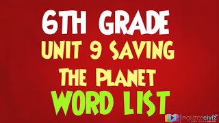 6 Sınıf 9 Ünite Kelimeler Saving the Planet Word List