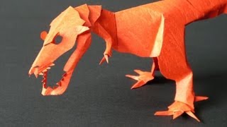 T-REX  THREE DIMENSIONAL ORIGINAL PAPER ART "KIRITTAI"