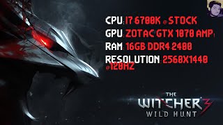 The Witcher 3: Wild Hunt | Framerate | ZOTAC GTX 1070 AMP Edition | 1440p | Ultra + Hairworks off |