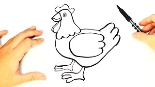 How to draw a Little Hen for Kids | Little Hen Easy Draw Tutorial
