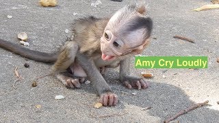 Poor Baby Amy cry loudly - Amara so sad when She Now Amy no power for walk