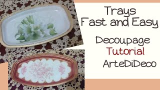 Δισκάκια ντεκουπάζ με οδηγίες βήμα-βήμα! Serving tray with decoupage and step by step instructions!