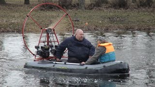 Двухмоторный Бюджетный Румпельный Аэродвижитель "САПСАН-18Б-2Д" 2013/ Airboat with two engines