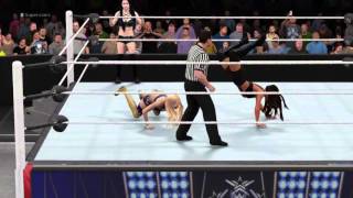 WWE 2K16 Paige and Alicia Fox vs Summer Rae and Brie Bella