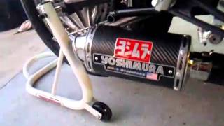 cafe  cb750  72 k2 Yoshimura carbon RS-3 Race Slip-On Exhaust ,wiseco 836 kit, web cam, kick only.