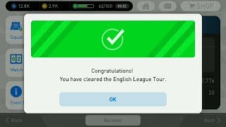 Cleared English League Tour PES 2018 Mobile